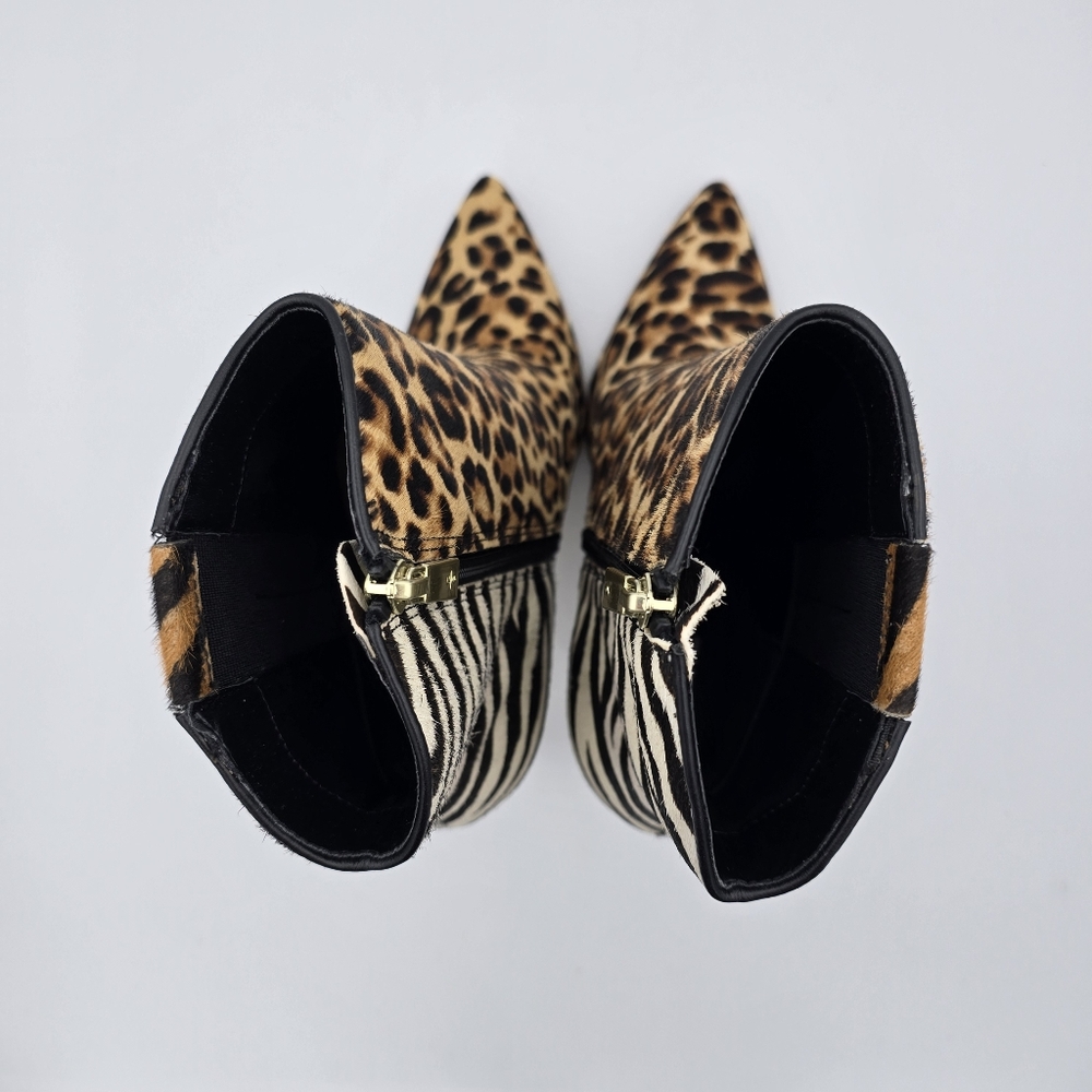 NWOT Kenneth Cole NY Riley 110 Western Ponty-Toe Heeled Animal Print Booties, 8M - Picture 7 of 16